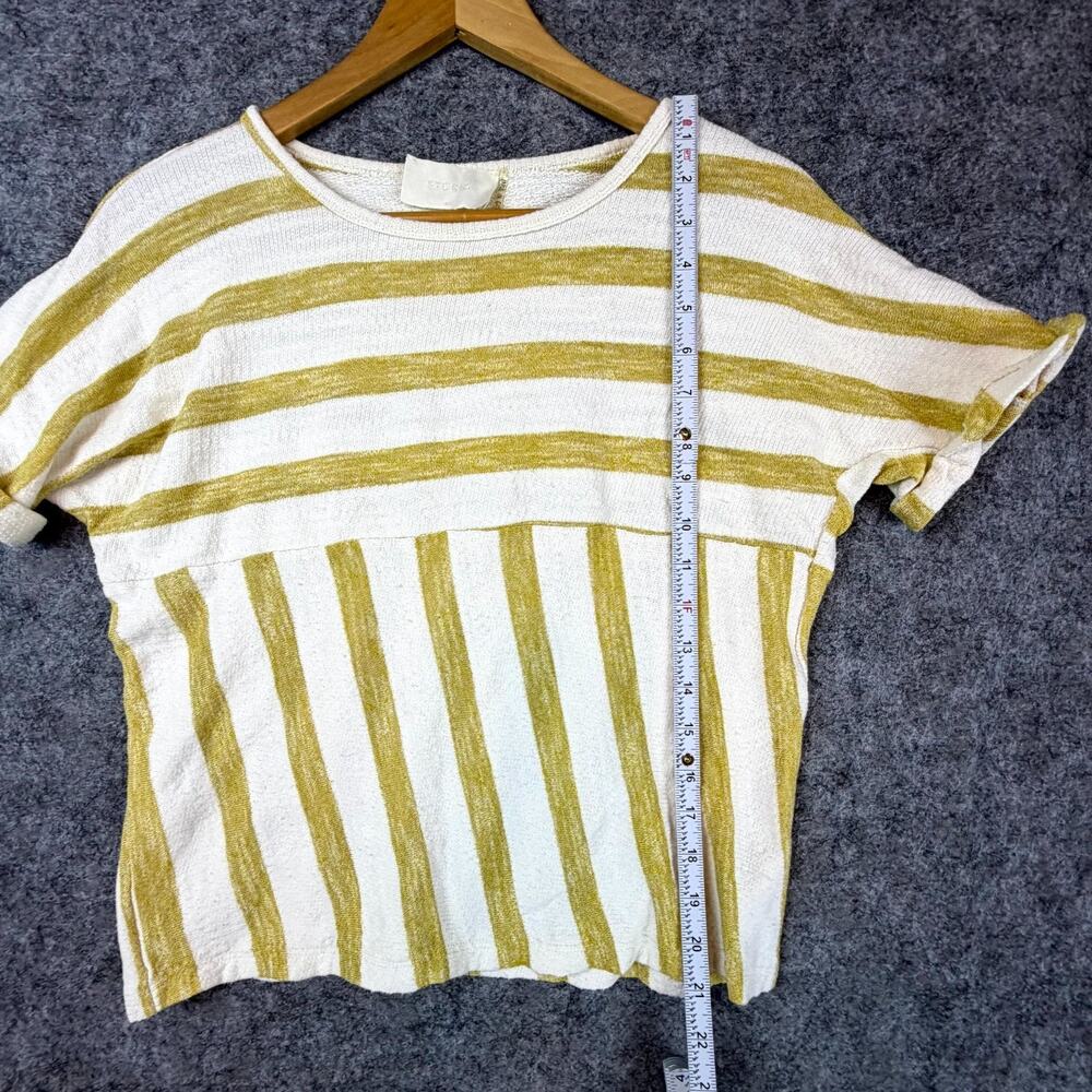 Storia Knit Top Womens Medium White Yellow Coastal Scandi Natural French Girl - Picture 5 of 7